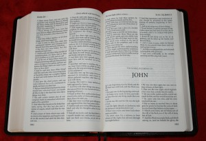 The Bible opened up to the Gospel of John