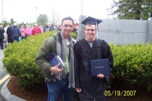 My son Kevin (graduation) and me